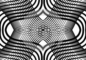 repeatable and tileable grid, mesh of zig-zag, criss-cross and wavy interlace, intertwine and interweave lines. abstract lattice