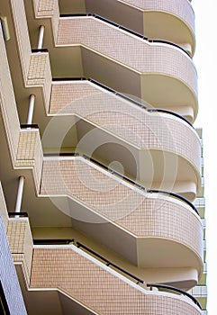 Repeated apartment spiral stairs