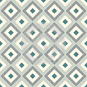 Repeated diamonds and hatch lines. Ikat wallpaper. Seamless surface pattern with native design. Ethnic ornament