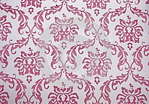 Repeated Paisley filigree Pattern white Background