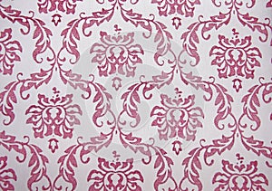 Repeated Paisley filigree Pattern white Background photo