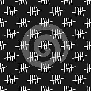 Repeated tally marks. Seamless pattern. Sketch, doodle.