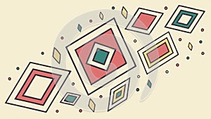 Repeating abstract geometric pattern with rhombuses and dots vector design Generative AI