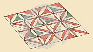 Repeating abstract geometric pattern using triangles and squares shapes vector design Generative AI