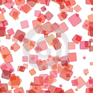 Repeating abstract geometric square pattern background - vector design from random rotated squares with opacity effect