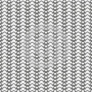 Repeating arch pattern. Vertical curve texture. Monochrome wave background. Vector abstract element.