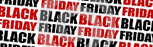 Repeating black friday text background. Vector pattern.