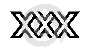 Repeating Black Interlocking X Pattern, Geometric Abstract Design, vector design Generative AI