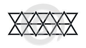 Repeating Black Triangle Pattern, Bold Geometric Border Element, vector design Generative AI