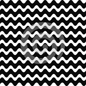 Repeating black and white wave pattern