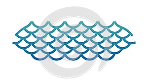 Repeating Blue Ocean Waves, Water Surface Pattern, vector design Generative AI