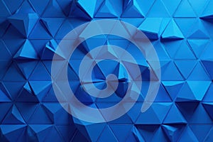 Repeating blue triangles forming abstract design, surface, geometry, triangle