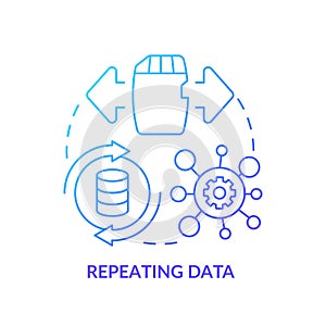 Repeating data blue gradient concept icon