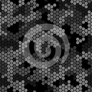 Repeating digital dotted hexagonal camo military texture background