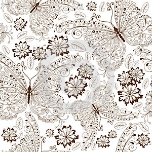 Repeating floral vintage pattern