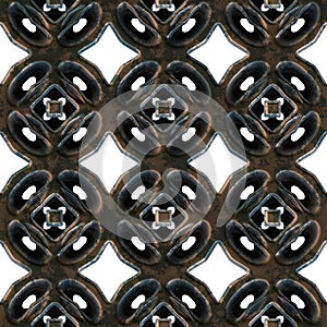 Repeating forged metal lattice background