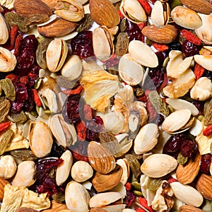 Repeating Fruit and Nut Background
