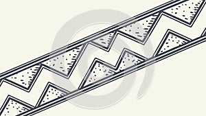 Repeating Geometric Border Pattern with Triangular and Line Elements, vector design Generative AI