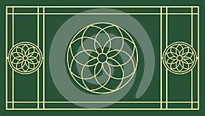 Repeating Geometric Circular Pattern Panel, vector design Generative AI