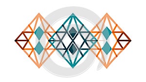 Repeating Geometric Diamond and Hexagon Pattern Vector Illustration, vector design Generative AI