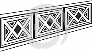 Repeating Geometric Diamond Pattern Border Modern Abstract Art, vector design Generative AI