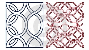 Repeating Geometric Interlocking Oval Patterns, vector design Generative AI