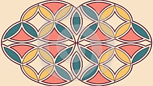 Repeating Geometric Pattern of Circular Segments, Abstract Motif. vector design Generative AI