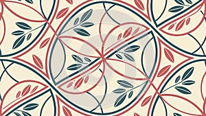 Repeating geometric pattern of overlapping colored circles vector design Generative AI