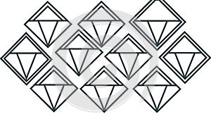 Repeating Geometric Pattern of Square Diamond Shapes, vector design Generative AI