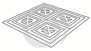 Repeating Geometric Square Tile Pattern Background, vector design Generative AI