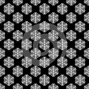 Repeating geometrical stylized snowflake pattern wallpaper - vector Christmas decoration background