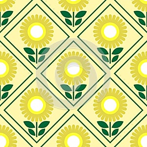 repeating graphic sunflower pattern design