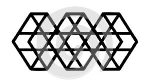 Repeating Hexagonal Geometric Pattern, Structured Abstract, vector design Generative AI