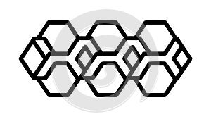 Repeating Hexagonal Outline Pattern, Modern Structural Design, vector design Generative AI