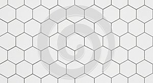 Repeating hexagonal pattern with thin black lines on a white background. Each hexag