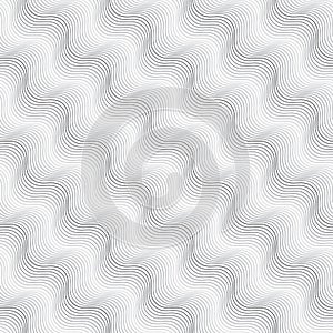 Repeating ornament diagonal wavy on white