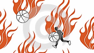 Repeating Pattern of Burning Flames Fire Design, vector design Generative AI