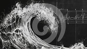 A repeating pattern of complex calculus beautifully written in white chalk on a textured blackboard