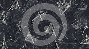 A repeating pattern of geometric shapes beautifully written in white chalk on a textured blackboard