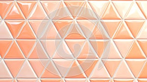 Glossy Peach Triangular Tiles Seamless Geometric.