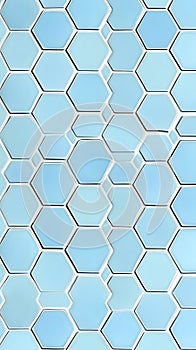 Seamless Blue Hexagonal Pattern Background -.