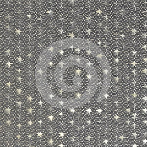 A repeating pattern of stars and circles in shades of silver and gold1, Generative AI