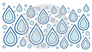 Repeating Pattern of Stylized Blue Water Drops, vector design Generative AI