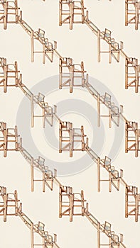 Vintage Stadium Bleachers Pattern Design