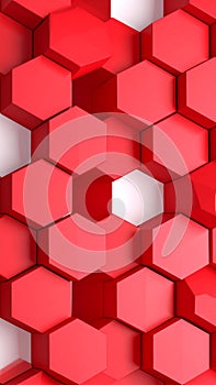 Repeating Red Hexagons Pattern Abstract Background Texture