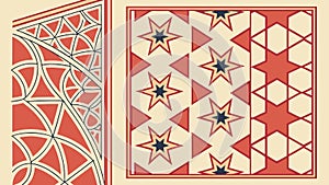 Repeating Star Geometric Pattern: Abstract Textile Design, vector design Generative AI