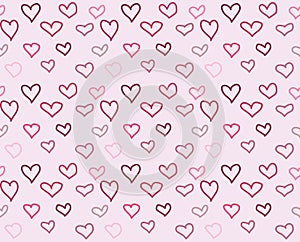 A repeating, tiling, seamless pink heart Valentine background