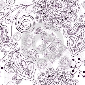 Repeating white floral pattern