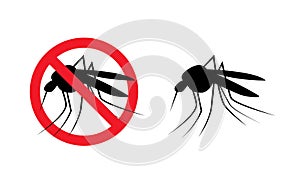 Repellent mosquito stop aim sign icon. Malaria pest insect anti mosquito warning symbol