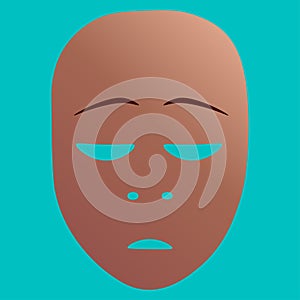 Repentance theatrical mask. Vector illustration